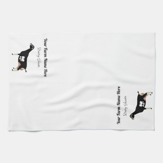 Personalisierte Milchziege LaMancha Geschirrtuch (Horizontal)