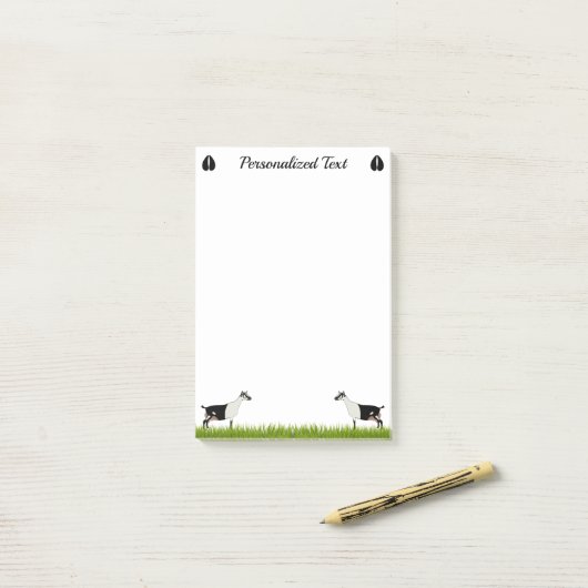 Personalisierte Milchziege Post-it Klebezettel (Auf Schreibtisch)