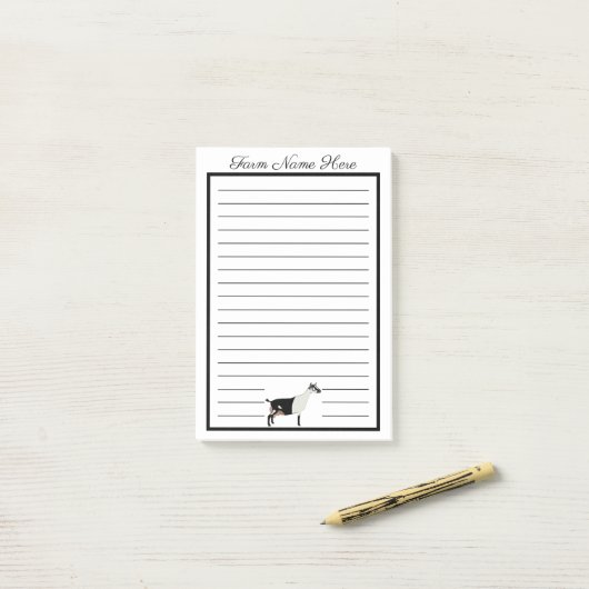 Personalisierte Milchziege Post-it Klebezettel (Auf Schreibtisch)