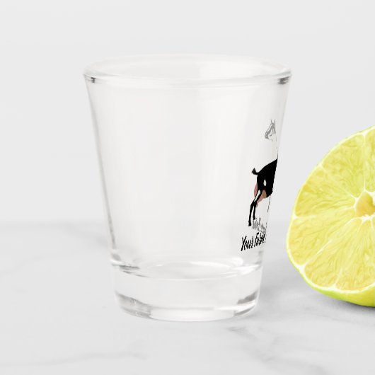 Personalisierte Milchziege Schnapsglas (Links)