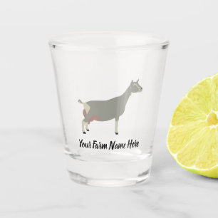 Personalisierte Milchziege Toggenburg Schnapsglas