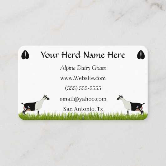 Personalisierte Milchziege Visitenkarte (Vorderseite)