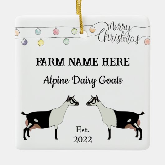 Personalisierte Milchziege Weihnachten Keramikornament (Vorderseite)