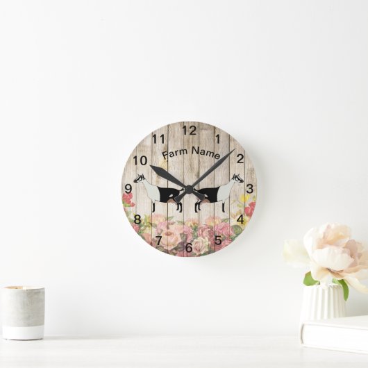 Personalisierte Milchziegenfarm Runde Wanduhr (Zuhause)