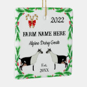 Personalisierte Milchziegenfarm Weihnachten Keramikornament (Rechts)