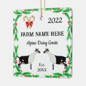 Personalisierte Milchziegenfarm Weihnachten Keramikornament (Links)