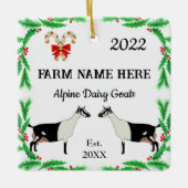 Personalisierte Milchziegenfarm Weihnachten Keramikornament (Vorderseite)