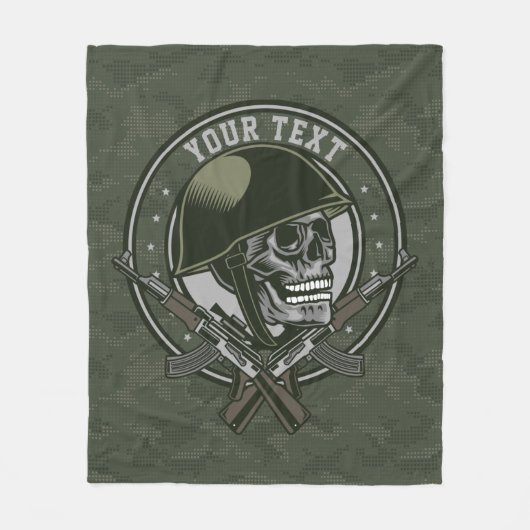 Personalisierte militärische Camouflage Soldat Sch Fleecedecke (Vorderseite)