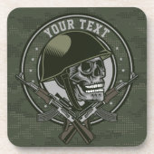 Personalisierte militärische Camouflage Soldat Sch Getränkeuntersetzer (Vorderseite)