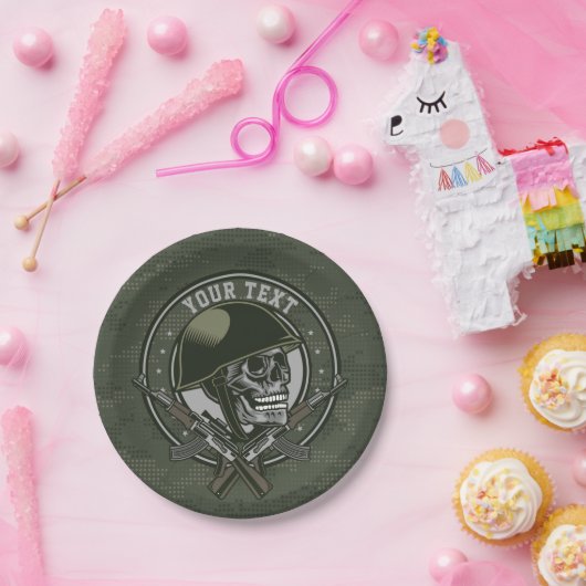Personalisierte militärische Camouflage Soldat Sch Pappteller (Party)