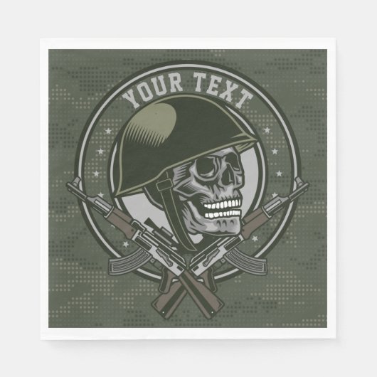 Personalisierte militärische Camouflage Soldat Sch Serviette (Vorderseite)