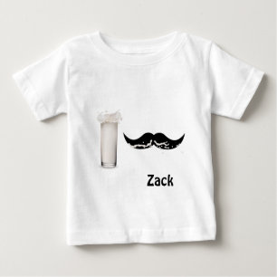Personalisierte Milk Mustache Baby T-shirt