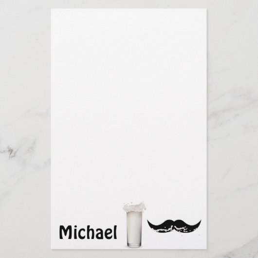 Personalisierte Milk Mustache Briefpapier (Vorderseite)