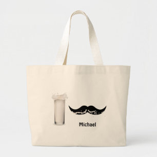 Personalisierte Milk Mustache Jumbo Stoffbeutel