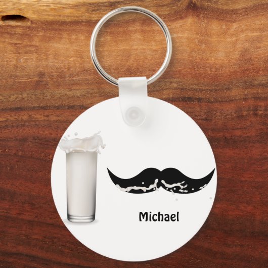 Personalisierte Milk Mustache Schlüsselanhänger (Vorderseite)