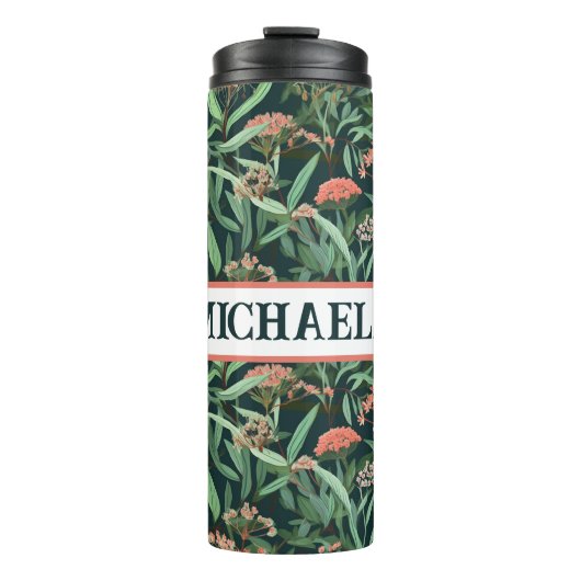 Personalisierte Milkweed Gemustert Thermosbecher (Vorderseite)