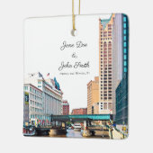 Personalisierte Milwaukee Skyline Keramik Ornament (Links)