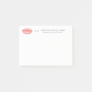 Personalisierte Mindest-Rosa-Gold-Lippen Post-it Klebezettel