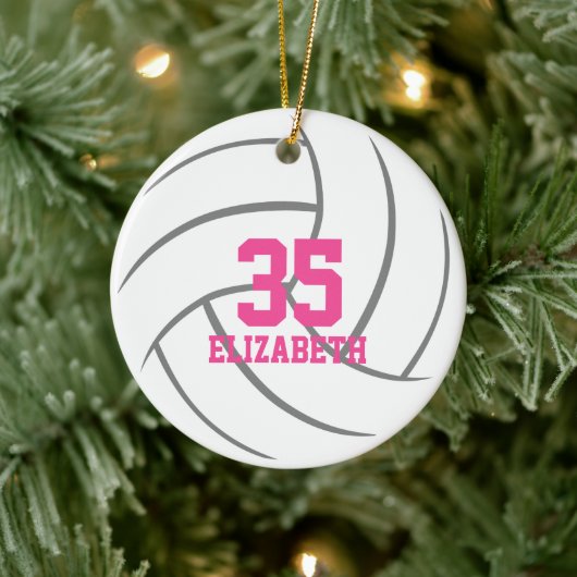 personalisierte Mindesthändchenvolleyball Keramik Ornament (Baum)