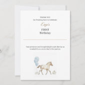 Personalisierte Miniatur-Pferd-Dankeskarten Einladung (Vorderseite)