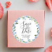 Personalisierte Minimal-Blumenhochzeit rettet den  Runder Aufkleber