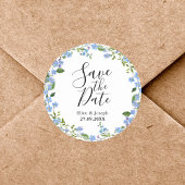 Personalisierte Minimal-Blumenhochzeit rettet den  Runder Aufkleber