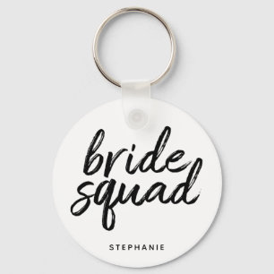 Personalisierte Minimal Bride Squad Schlüsselanhänger