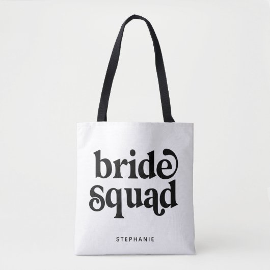 Personalisierte Minimal Bride Squad Tote Bag Tasche (Vorderseite)
