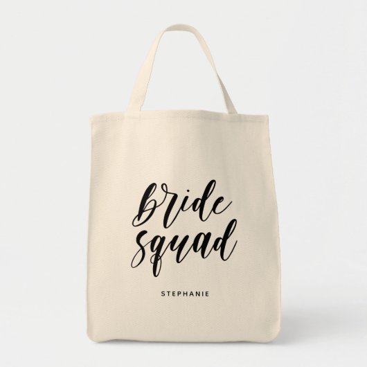 Personalisierte Minimal Bride Squad Tote Bag Tragetasche (Vorne)