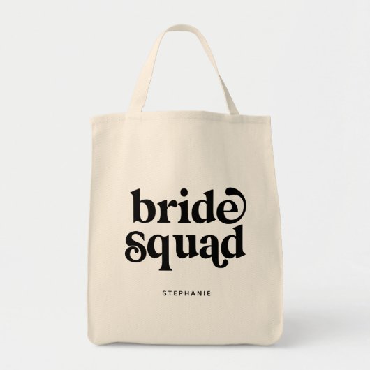 Personalisierte Minimal Bride Squad Tote Bag Tragetasche (Vorne)