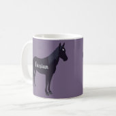 Personalisierte Minimal-Friesian Horse-Silhouette Kaffeetasse (Vorderseite Links)