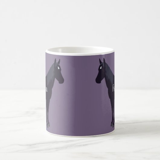 Personalisierte Minimal-Friesian Horse-Silhouette Kaffeetasse (Mittel)