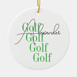 Personalisierte Minimal-Golf-Typografie Keramik Ornament