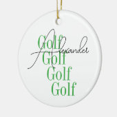 Personalisierte Minimal-Golf-Typografie Keramik Ornament (Links)