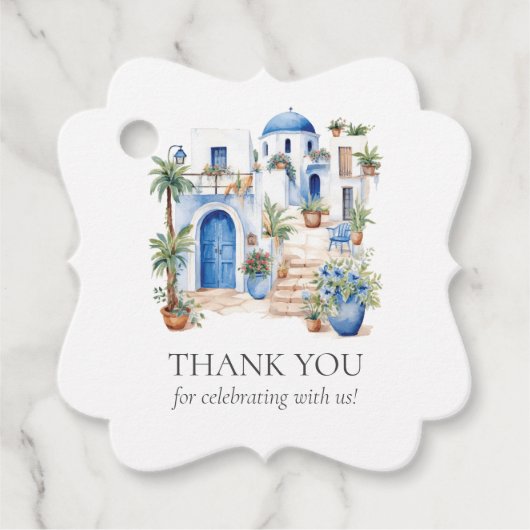 Personalisierte Minimal-Griechenland-Wasserfarbenh Geschenkanhänger (Vorderseite)