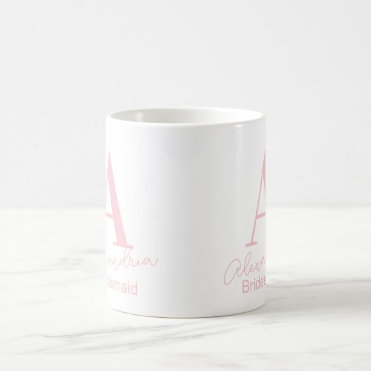 Personalisierte Minimal Monogram Bridesmaid Kaffeetasse (Mittel)