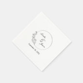 Personalisierte Minimal Niedliche Leaf-Kalligrafie Serviette (Ecke)