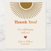 Personalisierte Minimal Retro Sun Familie Vielen D Weinetikett (Einzelnes Label)