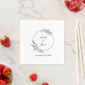 Personalisierte Minimal Rustikale Blütenblattheizu Serviette (Beispiel)