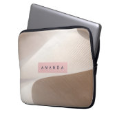 Personalisierte Minimal-Wüstendüne Ästhetik neutra Laptopschutzhülle (Vorderseite Links)