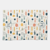 Personalisierte Minimale Abstrakte Boho Pastellfar Geschirrtuch (Horizontal)