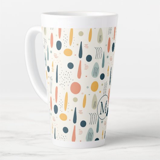 Personalisierte Minimale Abstrakte Boho Pastellfar Milchtasse (Linke Ecke)
