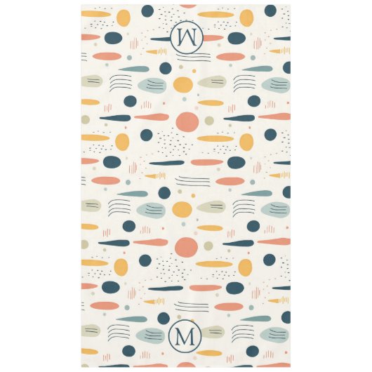 Personalisierte Minimale Abstrakte Boho Pastellfar Tischdecke (Vorderseite)