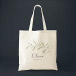 Personalisierte minimale Grünbrauerei Tragetasche<br><div class="desc">Modernes botanisches Pflanzendesign in Aquarellfarbe,  schlicht und elegant,  großartige personalisierte Geschenke.</div>