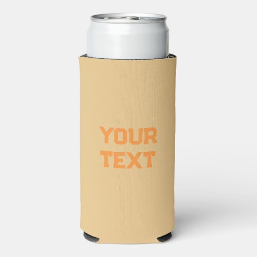 Personalisierte minimale Orange- und hellbraune Fa Selters Dosenkühler (Seltzer Rückseite)