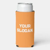 Personalisierte minimale Orange- und hellbraune Fa Selters Dosenkühler (Seltzer Vorderseite)
