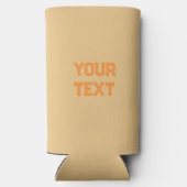 Personalisierte minimale Orange- und hellbraune Fa Selters Dosenkühler (Rückseite)