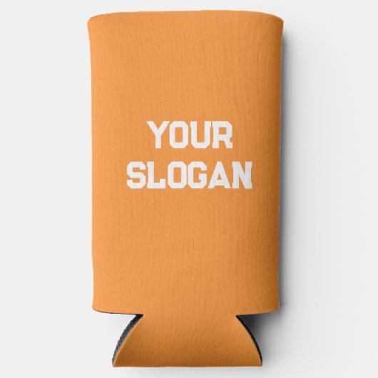 Personalisierte minimale Orange- und hellbraune Fa Selters Dosenkühler (Vorderseite)