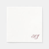 Personalisierte Minimale Paare Monogramm Hochzeit Serviette (Vorderseite)
