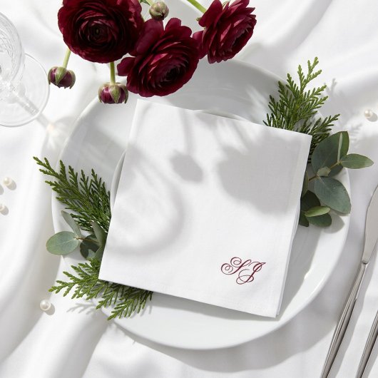Personalisierte Minimale Paare Monogramm Hochzeit Serviette